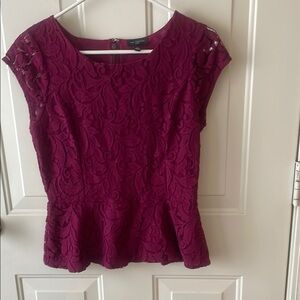 Riders by Lee Women's Burgundy Lace Top